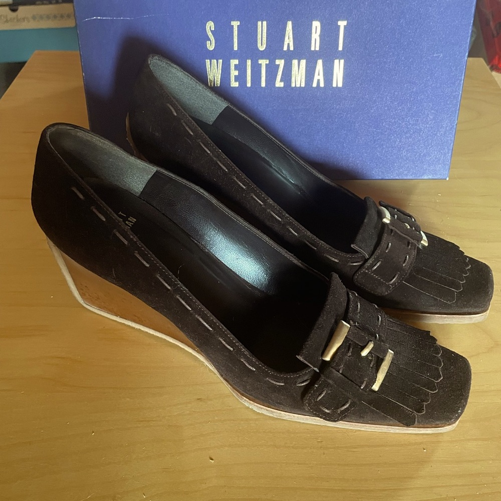 Stuart Weitzman suede wedges size 9M